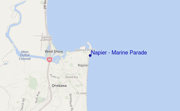 locatiekaart van Napier - Marine Parade