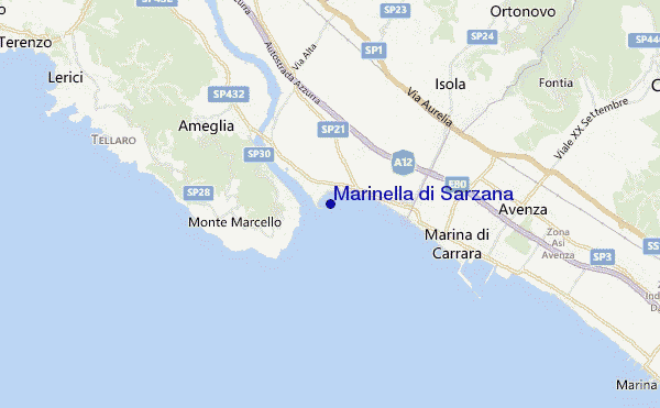 locatiekaart van Marinella di Sarzana