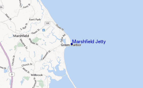 locatiekaart van Marshfield Jetty
