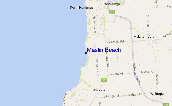 locatiekaart van Maslin Beach