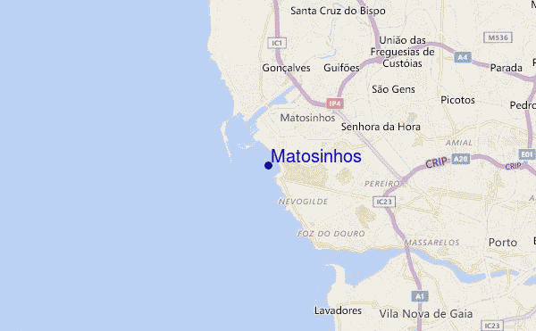 locatiekaart van Matosinhos
