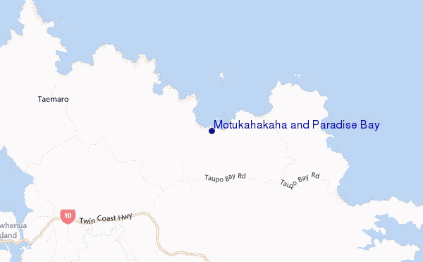 locatiekaart van Motukahakaha and Paradise Bay