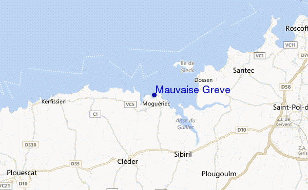 locatiekaart van Mauvaise Greve