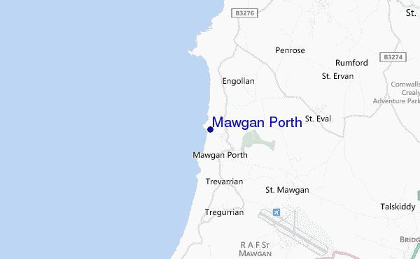 locatiekaart van Mawgan Porth