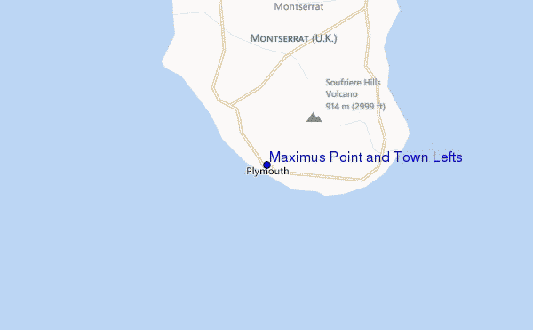 locatiekaart van Maximus Point and Town Lefts