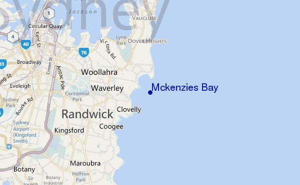 locatiekaart van Mckenzies Bay