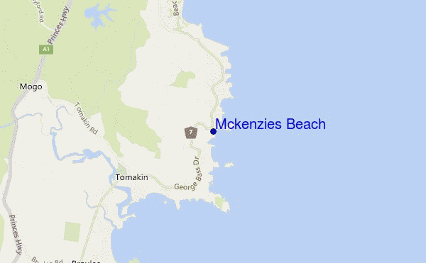 locatiekaart van Mckenzies Beach