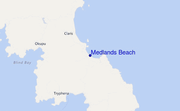 locatiekaart van Medlands Beach