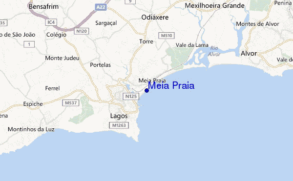 locatiekaart van Meia Praia