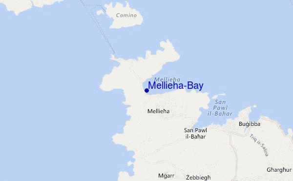 locatiekaart van Mellieha-Bay