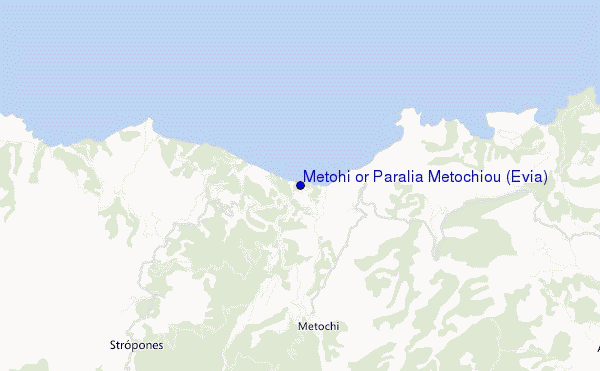 locatiekaart van Metohi or Paralia Metochiou (Evia)