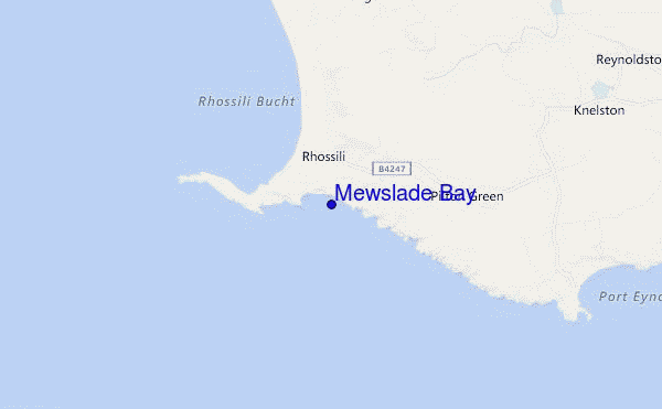 locatiekaart van Mewslade Bay