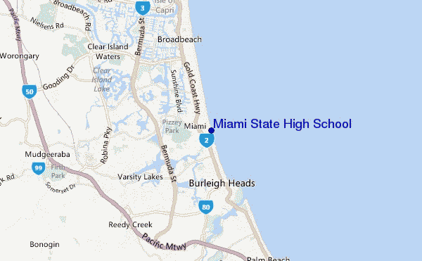 locatiekaart van Miami State High School