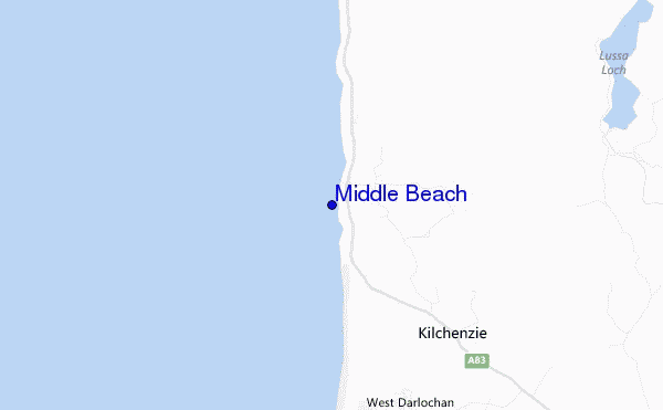 locatiekaart van Middle Beach