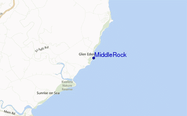 locatiekaart van Middle Rock