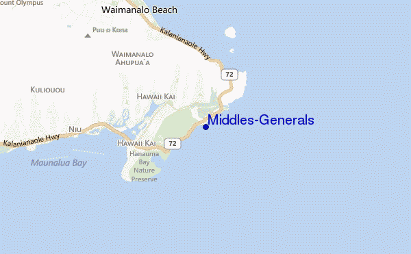 locatiekaart van Middles/Generals