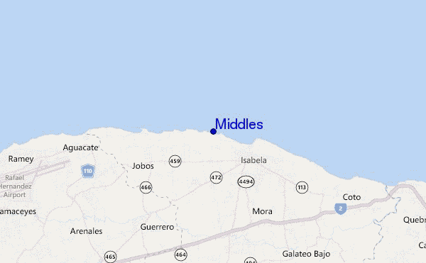 locatiekaart van Middles