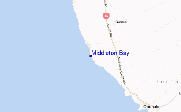 locatiekaart van Middleton Bay