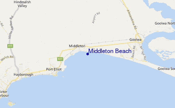 locatiekaart van Middleton Beach