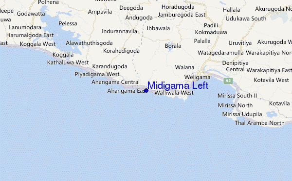locatiekaart van Midigama Left
