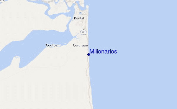 locatiekaart van Milionarios