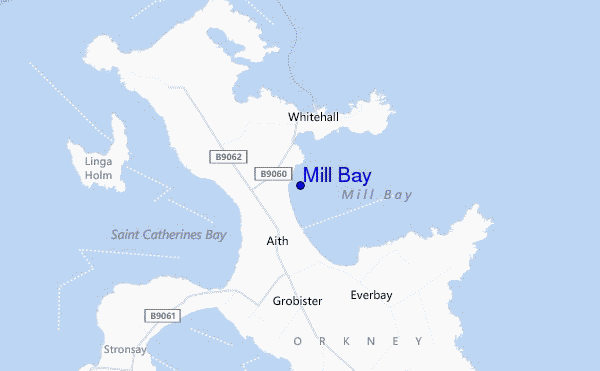 locatiekaart van Mill Bay