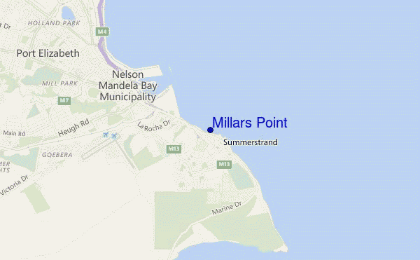 locatiekaart van Millars Point