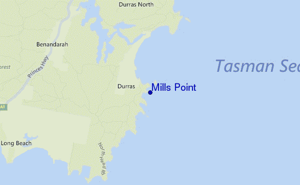 locatiekaart van Mills Point