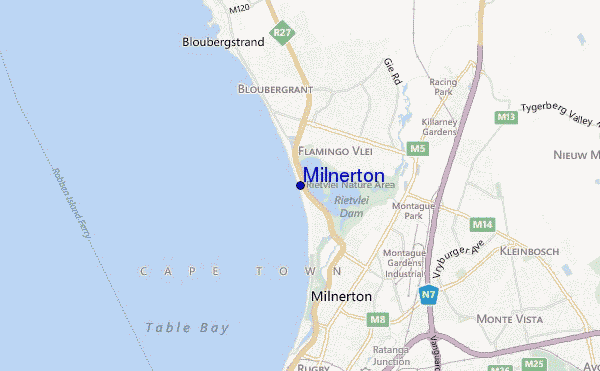 locatiekaart van Milnerton