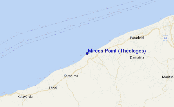 locatiekaart van Mircos Point (Theologos)