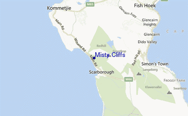 locatiekaart van Misty Cliffs