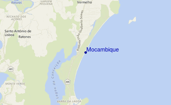 locatiekaart van Mocambique