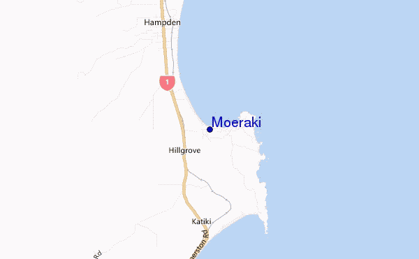 locatiekaart van Moeraki