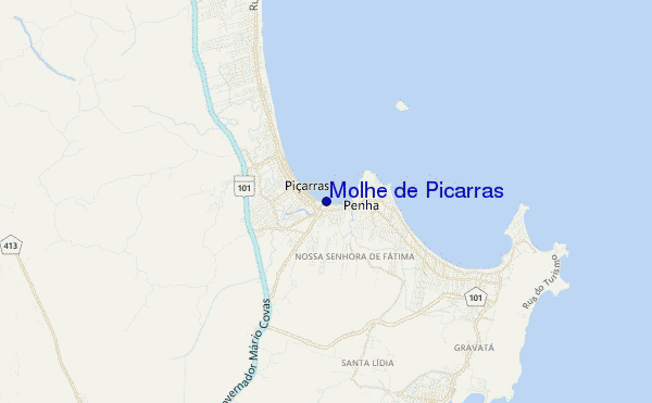 locatiekaart van Molhe de Picarras