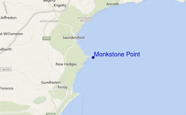 locatiekaart van Monkstone Point