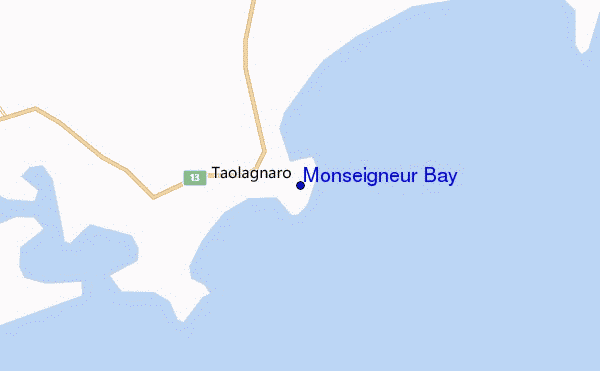 locatiekaart van Monseigneur Bay