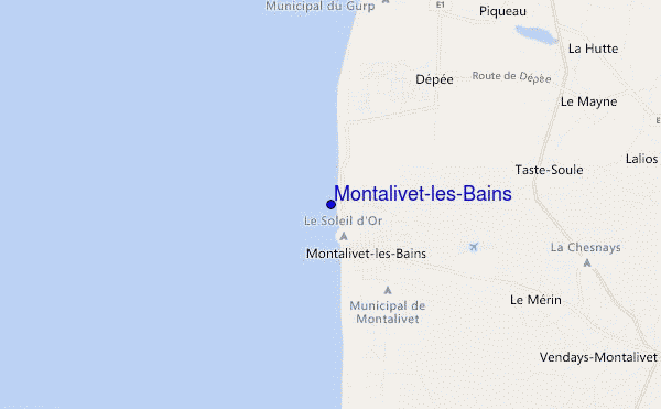 locatiekaart van Montalivet-les-Bains