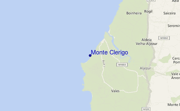 locatiekaart van Monte Clerigo