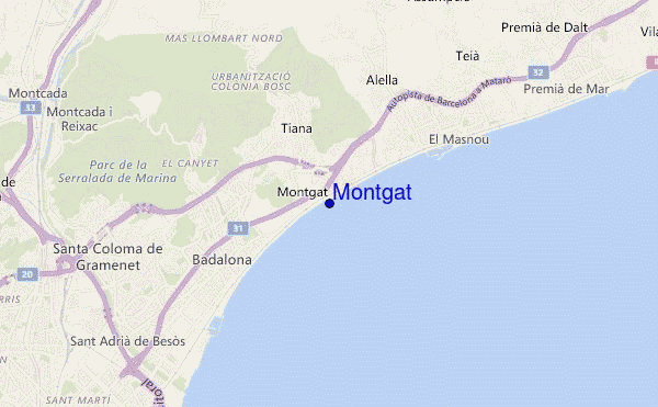 locatiekaart van Montgat