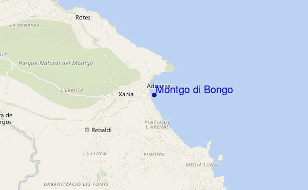 locatiekaart van Montgo di Bongo