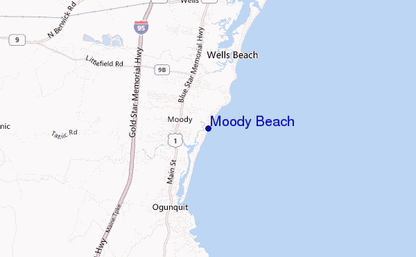 locatiekaart van Moody Beach