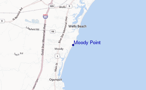 locatiekaart van Moody Point