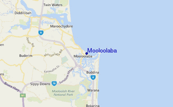 locatiekaart van Mooloolaba