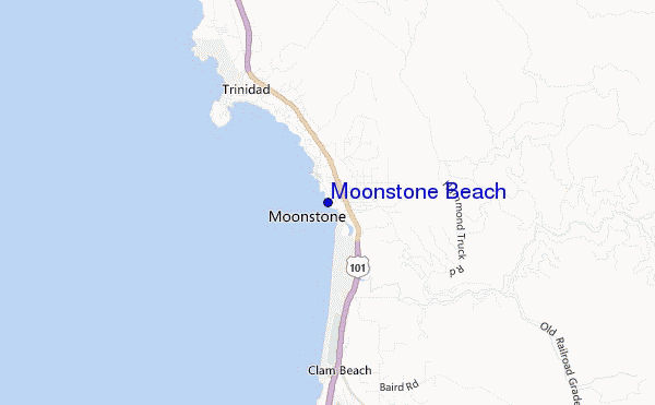 locatiekaart van Moonstone Beach