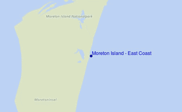 locatiekaart van Moreton Island - East Coast