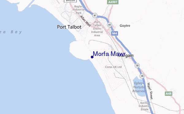 locatiekaart van Morfa Mawr
