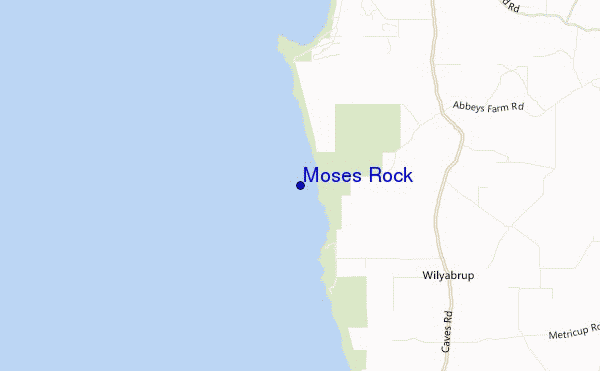 locatiekaart van Moses Rock