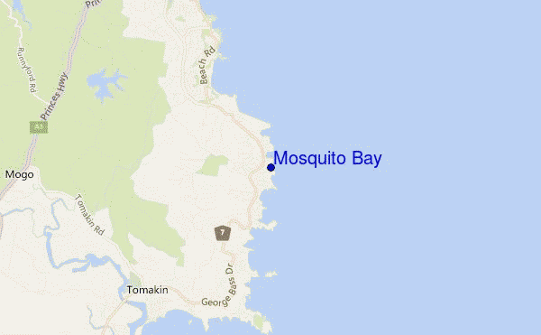 locatiekaart van Mosquito Bay