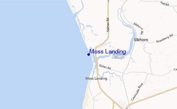 locatiekaart van Moss Landing