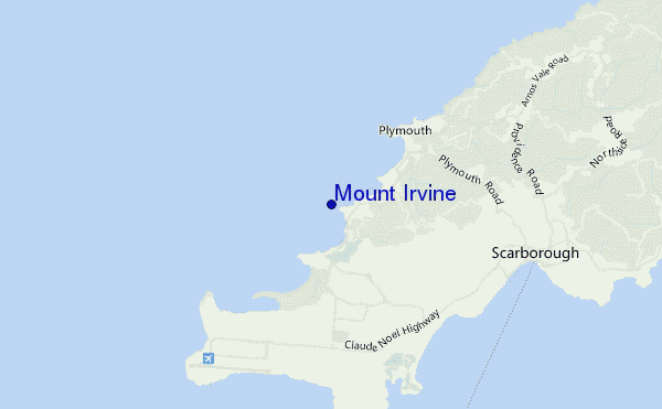 locatiekaart van Mount Irvine